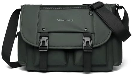 WISEHUBY Einzelne Umhängetasche, Retro-Mailman-Tasche, lässige Crossbody-Tasche, große Kapazität, Segeltuch-Tasche, Pendler für Herren, Lv, A