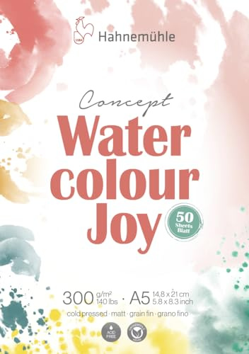 Hahnemühle Concept - Watercolour Joy, matter Aquarellblock mit 50 Blatt, 300 g/m² (DIN A5)