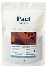 Pact Bourbon Cream Espresso, 250g, Fine Grind, Ground Coffee | Dark Roast, Ethically Sourced, Freshly Roasted
