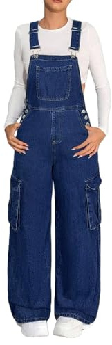 Blaumann Kinder-Denim Jumpsuit Mädchen Jeans Latzhose Kinder Ärmelloses Lange Hosen Overall Casual Loose Fit Strampler mit Taschen Baggy Jeans