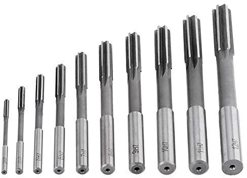 Juego de escariadores de flauta recta HSS H7, 10 piezas, escariador de máquina para taladrado y fresado, herramienta de corte de precisión para madera, plástico, aluminio, cobre y