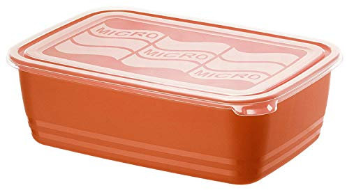 Rotho Eco Mikrowellendose 3.7l mit Deckel, Kunststoff (PP) BPA-frei, rot/transparent, 3.7l (29.5 x 20.0 x 9.2 cm)