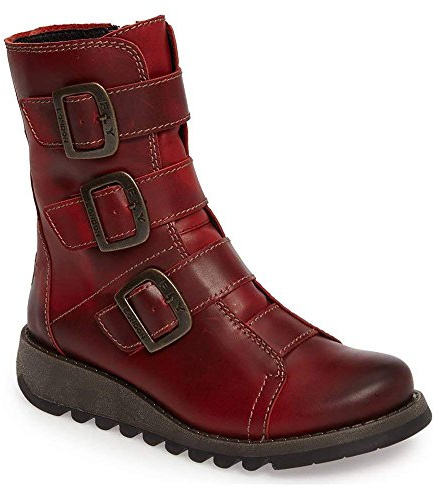 Fly London Scop110fly - Stivali da Motociclista Donna, Rosso (Red 004), 36 EU