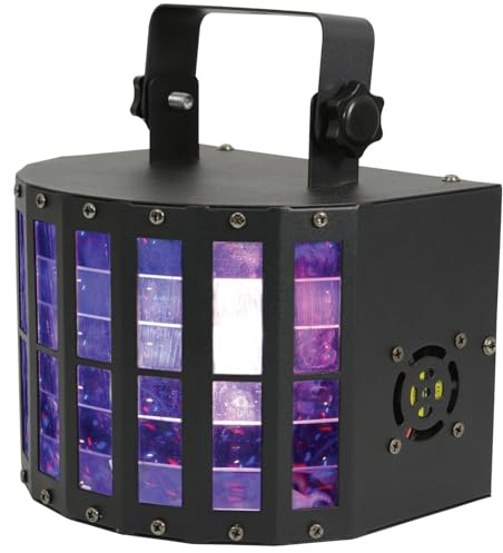 QTX | DERBY9 LED Stage Light for Parties & Events | Multi-Colour Disco Light with 9 LEDs, DMX Control, IR Remote & Sound-Activated | Rotating & Flash Effects for DJ, Home Disco, Dance Floor