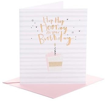 Carlton 499200-0-1 - Tarjeta de felicitación de cumpleaños, diseño de rayas