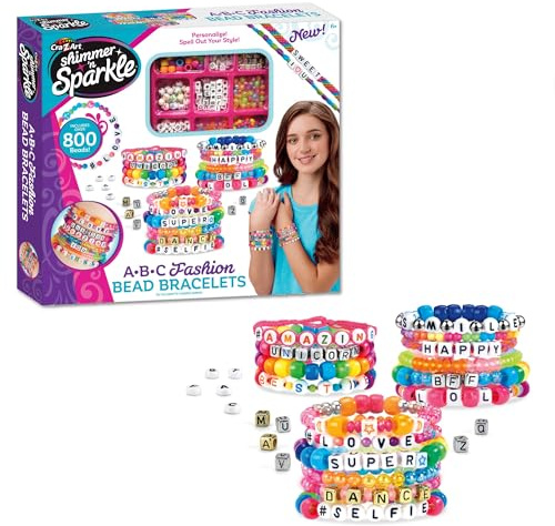 CRA-Z-ART Shimmer n Sparkle ABC Fashion Bead Armbänder Armband Maker Personalisierte Freundschaftsarmbänder mit über 700 Perlen Schmuckherstellung Kit Machen Sie Ihre eigenen Freundschaftsarmbänder