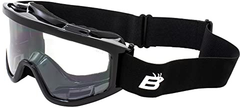Birdz Eyewear Vulture Padded Motorcycle Riding Goggles - Fits Over Most Eyeglasses - Clear Lens for Men or Women