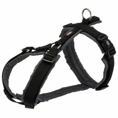 TRIXIE Premium Trekking Geschirr, S–M: 44–53 cm/20 mm, schwarz/Grafit
