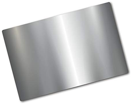 Planche à Découper en Verre 80x52 cm Pieds Antidérapants Symétrique Avec Impression Bords Polis Modernité Résistant à la Chaleur Contact Alimentaire Décoration - Fond métallique