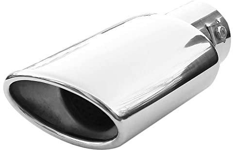Auspuffblende Endrohr Auspuff Universell Schalldampf Edelstahl Oval bis 55mm Chrom AutoHobby