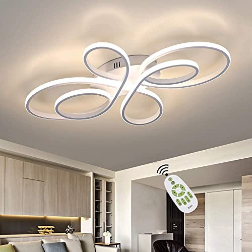 ZMH LED Deckenlampe Deckenleuchte Wohnzimmer - Wohnzimmerlampe Weiß Modern Design 65W Dimmbar mit Fernbedienung in Schmetterlingforming Deckenbeleuchtung für Schlafzimmer Esszimmer Arbeitszimmer