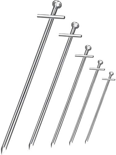 Balinco - Bodenanker 50er Set 230x6 mm - Anti-Rost Heringe mit T-Profil aus verzinktem Stahl – Stabile Zeltheringe für Camping, Zelt, Pavillon, Sonnensegel, Abspannleinen – Erdnägel für Harte Böden