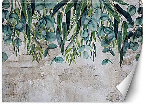 Feeby Papier Peint Intisse Feuilles Vignes Mur 400x280 cm vert Déco Murale Trompe L' Oeil Tapisserie Moderne Salon Chambrea' Coucherr Salle De Bain Cuisine Abstrait Botanique