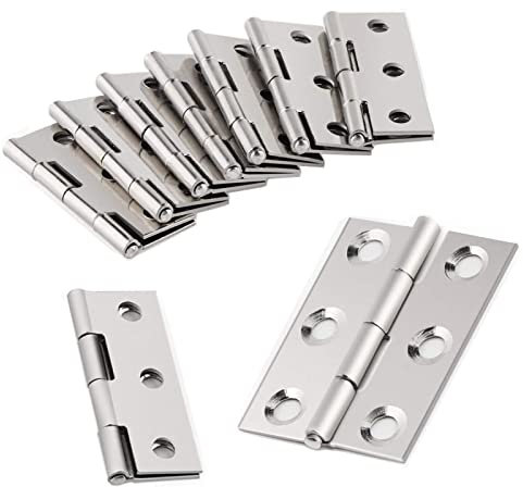 Brateuanoii 24 PCS Charnières Inox, Charnières Plates, Charnière Connecteurs, pour Fenêtre, Armoires, Boîtes en Bois, Porte de Garde-Robe