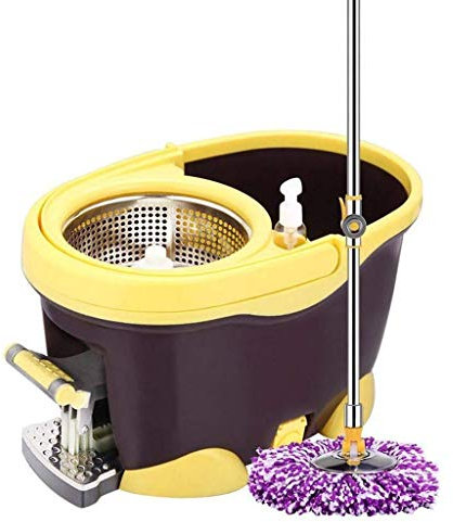 Fregona rotativa Lavado a Mano Gratis Cubo de trapeador húmedo de Doble Uso Cubo de trapeador automático