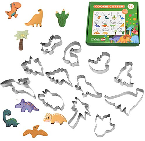 Hongjingda 5 moldes para Galletas en Forma Dinosaurio | Robusto molpara decoración Tartas Dinosaurio Animales, Herramientas para Hornear Galletas para decoración Fiestas