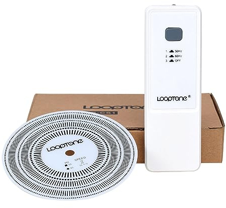 LoopTone LP Vinyl-Plattenspieler, Tachometer, Scheibe und Stroboskoplicht, professionelle Geschwindigkeitstestscheibe für Rekordkalibrierung und Drehzahlerkennung, Messung 50/60 Hz,