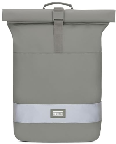 OAK25 Rucksack Damen & Herren - Every Day Rolltop - Reflektierender Fahrradrucksack - Hohe Sichtbarkeit & Sicherheit - Fahrrad Daypack mit Laptop Fach - Wasserabweisend