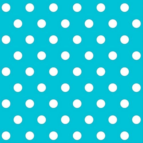 Textrend Baumwollstoff Stoffe Meterware - Stoff zum Nähen - 100% Baumwolle - Weiches Antiallergisches Material - Textilien 1x1.6m - Stoffe Meterware - Erbsengewebe (Weiß auf türkisem Hintergrund)