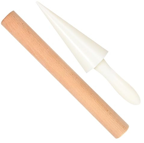 IMIKEYA Egg Cone Mold and Egg Roll Accessory for Kitchen Use, Easy to Use Wooden and Abs Ice Cream Supplies Without Burr, for Ice Cream DIY and Baking
