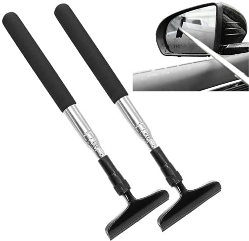 AIMEKE 2 Piezas Raclette Vitre Professionnel pour Voiture, Essuie Glace de Rétroviseur Rétractable, Raclette Vitre Voiture Longueur Télescopique Jusqu'à 102 cm