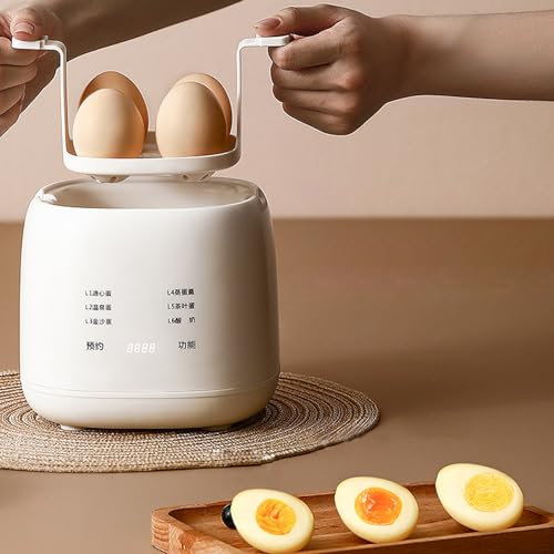 WEedsy Cuociuova Intelligente Completamente Automatico, cuociuova rapido, Mini cuociuova Elettrico per Uova al Vapore, sode, alla Coque e Onsen Tamago, casa, Cucina, dormitorio