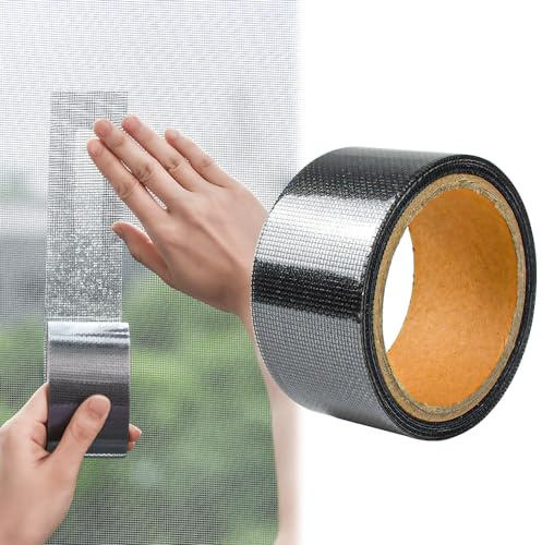 GOLRISEN Nastro per la Riparazione dello Schermo 5mx5cm Nastro di Riparazione Zanzariera Nastro in Fibra di Vetro per Finestre Schermo Riparare Zanzariere Nastro Adesivo per Riparare Buchi e Strappi