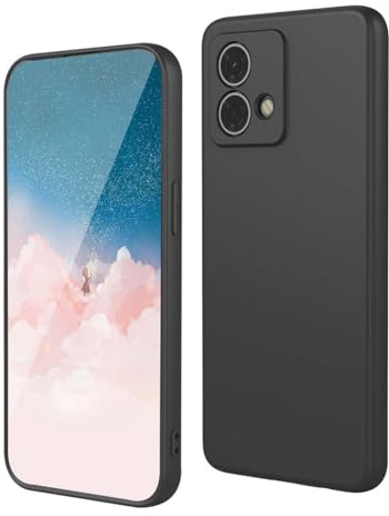 PEIYE Funda para Motorola Moto G84 5G - Carcasa Antigolpes de Silicona Suave con Forro de Fibra, Diseño Elegante y Resistente, Case Cover, (Negro)
