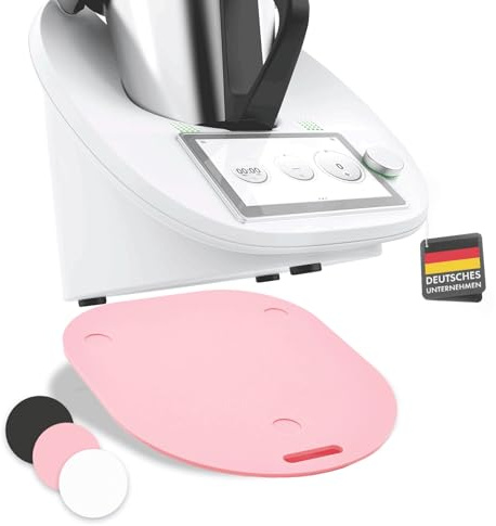 Mumsi© Tavola scorrevole per Thermomix TM6 & TM5 in rosa - Tavola scorrevole in vetro acrilico di alta qualità - Facile da spostare e tenuta sicura - Accessorio per Vorwerk | Cuscinetti in vetro acrilico di alta qualità, per uno spostamento senza sforzo e una posizione sicura del robot da cucina