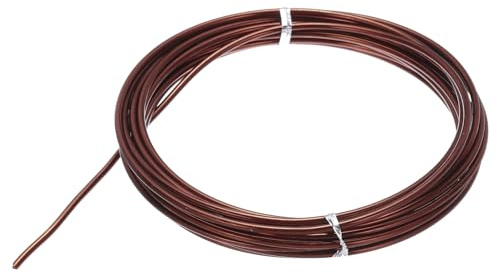 QUARKZMAN Eloxierter Basteldraht 3mmx5m Aluminiumdraht Draht zum Basteln Schmuckdraht Basteldraht Metallgedächtnis Flexibler Handwerksdraht für Schmuck Dekokranz DIY (34 AWG, Kupfer)