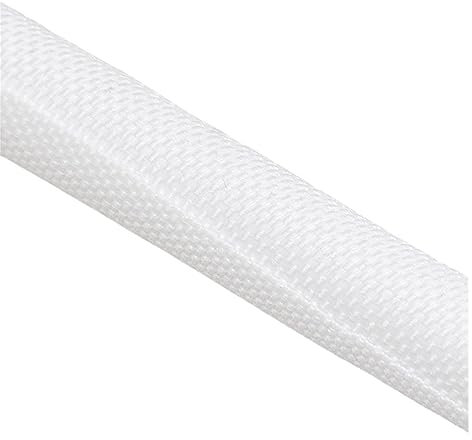 Gaine tressée extensible à fermeture automatique pour protection de câble isolée, flexible et durable, couleur blanche, idéale pour la maison et le bureau