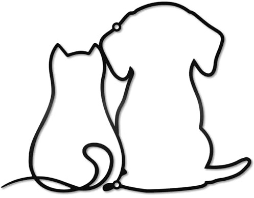 CREATCABIN Décoration Murale Métal Chien Sculpture Murale Minimaliste Suspendre Fer Noire Moderne Simple Ornements Accessoires pour Chambre Coucher Animaux Compagnie Ferme Cour Décoration 30x23cm