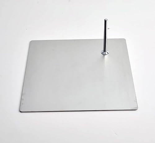F39 Tonhandisplay Metallplatte für Schaufensterpuppen Silber Edelstahl Metall 39x39 cm 3,99 kg. Mit Fußdorn