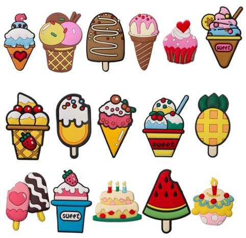 Bofanze Lot de 16 Dessert Aimants Décoratifs Aimants de Tableau Blanc pour Enfants Magnet de Réfrigérateur De Dessin Animé Magnet de Réfrigérateur 3D pour réfrigérateur, Tableau Blanc
