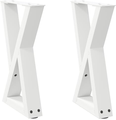 vidaXL Pieds de Table Basse 2 pièces Blanc 38 x (42-43,3) cm Acier