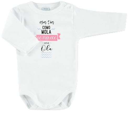 BABIDU Body Bebé Personalizado con Frases Divertidas y Originales - Para Papá, Mamá, Tía, Padrinos y Abuelos - Body Bebé Manga Larga 100% Algodón - Regalo Recién Nacido - Ropa Bebé Niño y Niña Unisex