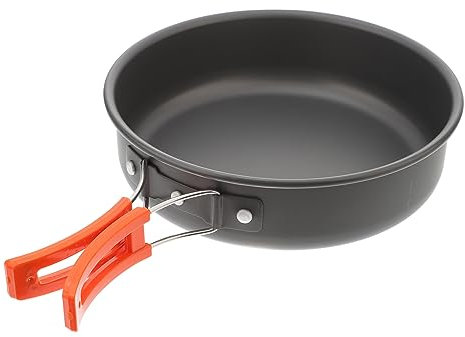 ADOCARN Poêle à Frire Antiadhésive Portable en Aluminium pour Camping Légère Multifonctionnelle 1 Pièce Ustensiles Cuisine D'extérieur pour Randonnée Et Pique-niques