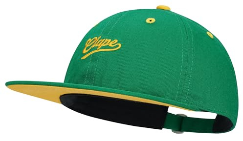 CLAPE Casquette de Baseball Homme Femme Chapeau Solaire Reglable Bord Plat Casquette Sport Coton Protection UV GreenYellow BSAP2546