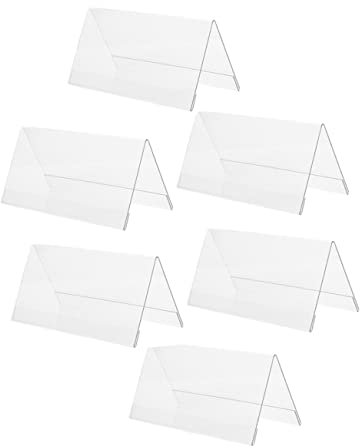 DINHEAROM Acryl Tischaufsteller 150x80mm Doppelseitig Dreieckig Robust Transparent Mit Stabilem Standfuß Für Besprechungen Schreibtisch Namensschild