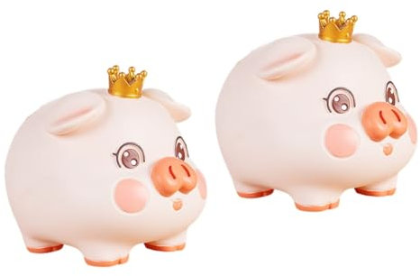 HANABASS 2 Pezzi Salvadanaio Forma Maiale Decorazione per Casa e per Pratico e Resistente per Risparmiare Monete con Design e Adorabile