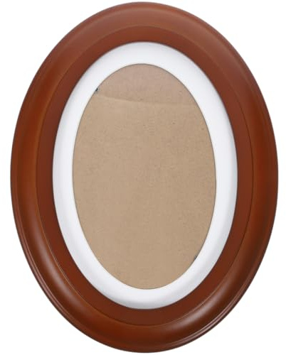 ULTECHNOVO Bilderrahmen Oval 13x18 cm aus Holz - Vintage Fotorahmen Dunkelbraun mit Sicherer Leichter Acrylscheibe - Ovaler Bilderrahmen für Wandmontage, Dekoration für Zuhause, 1 Stück