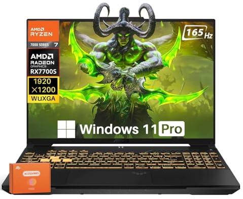ASUS TUF A16 Gaming Laptop, Radeon RX 7700S 8 GB(Beats RTX 4060), AMD Ryzen 7 7735HS(Up to 4.75 GHz, Beats i7-13620H), 16 FHD 165 Hz, 64 GB DDR5, 2 TB SSD, Wi-Fi 6, Windows 11 Pro, Accessories