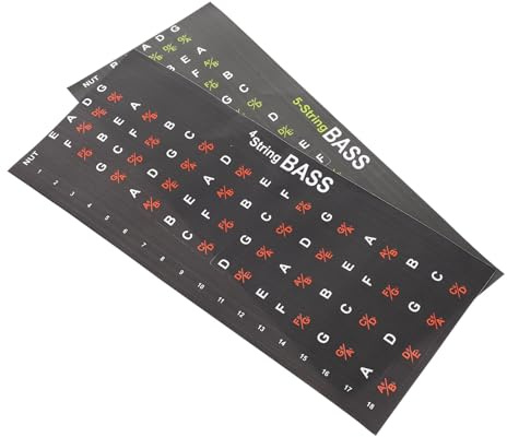 Adesivi per Tastiera Chitarra 2 Pezzi in Carta, Scale Sticker | Principianti, Applicazione Semplice da Rimuovere, Decalcomanie per Accordi e Note Musicali