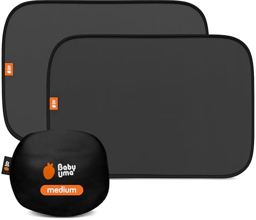 Baby Uma Car Window Shades for Baby (2 Pack) - 54 x 36 cm, UPF 50+ Car Sun Shade for Baby, 99% UVB Protection & 94% UVA Protection, Rear Window Sun Shade with Static Cling (Medium)