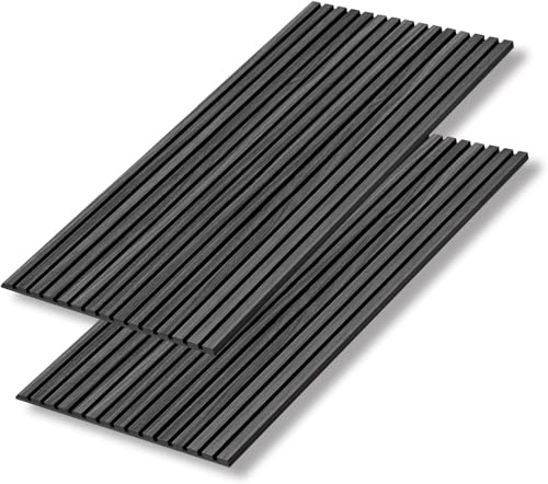 Luchs Akustikpaneele 2er SET 120x60x2,1 cm – Holz Wandpaneele & Lamellenwand – Schallabsorption & Schalldämmung – Perfekt für Zuhause, Büro, Studio & Gewerbe geeignet. (Grau)