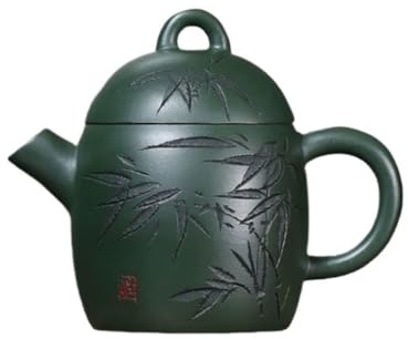 Tetera Tetera Original De Bambú Arcilla Verde Oscuro Pequeña Capacidad, Adecuada For Un Solo Uso Infusor De Té