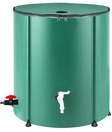 Collapsible Rain Barrel Water Storage Containers-200L Portable Rainwater Collect System Water Tank to Collect Rainwater from Gutter Downspout Water Catcher with Spigots,Filter＆Overflow Kits