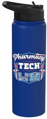 Pharmacy Technician Tech Life Medical Student Pharmacist Stainless Steel Insulated Water Bottle