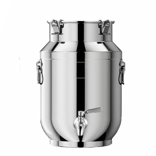cubo de acero inoxidable con grifo Lechera Acero Inoxidable Grande Cubo para Vino/Recipiente para lácteos/bidón de Jarra con Tapa Sell,A-2.5liter
