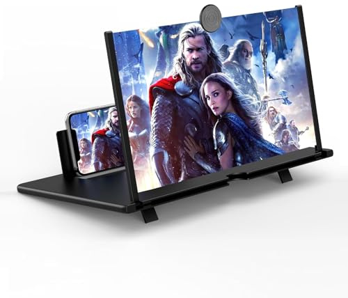 Severnier Lupa de Pantalla de teléfono 14-20 Pulgadas, Amplificador Pantalla movil 3D, HD Lupa para movil Plegable para Ver películas y Video para Todos Smartphone（Negro (18 Zoll)